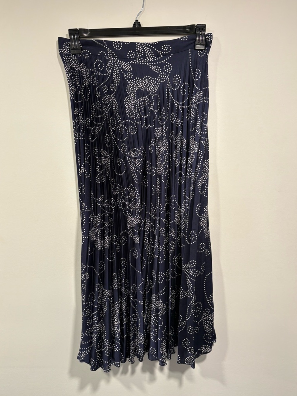Zara Pleated Satin Dotted Floral Midi Skirt - Picture 7 of 8